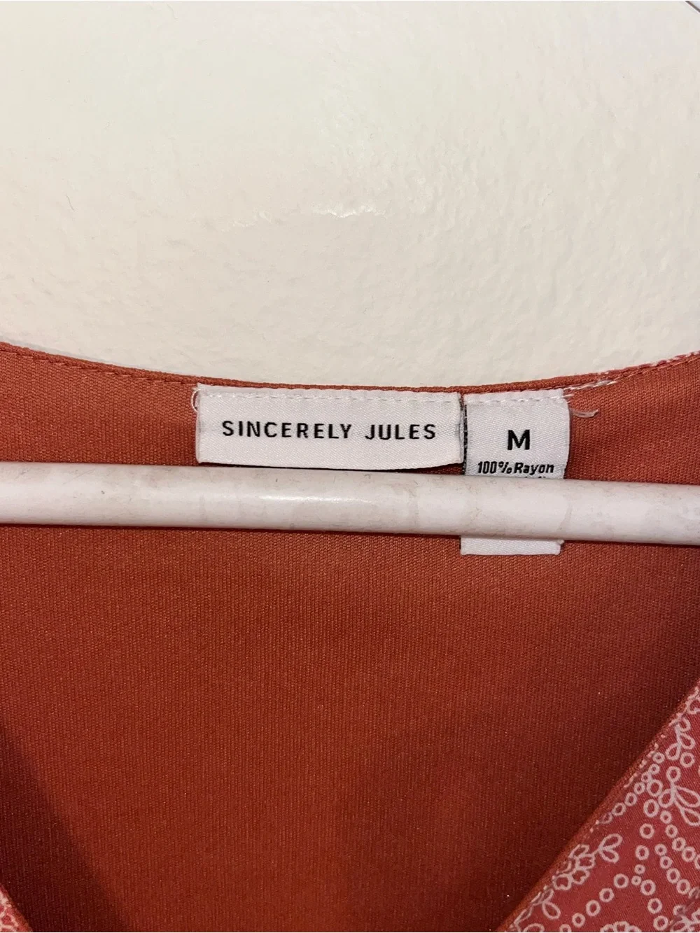 Sincerely Jules Coral Pink V-Neck Mini Dress - Picture 2 of 5